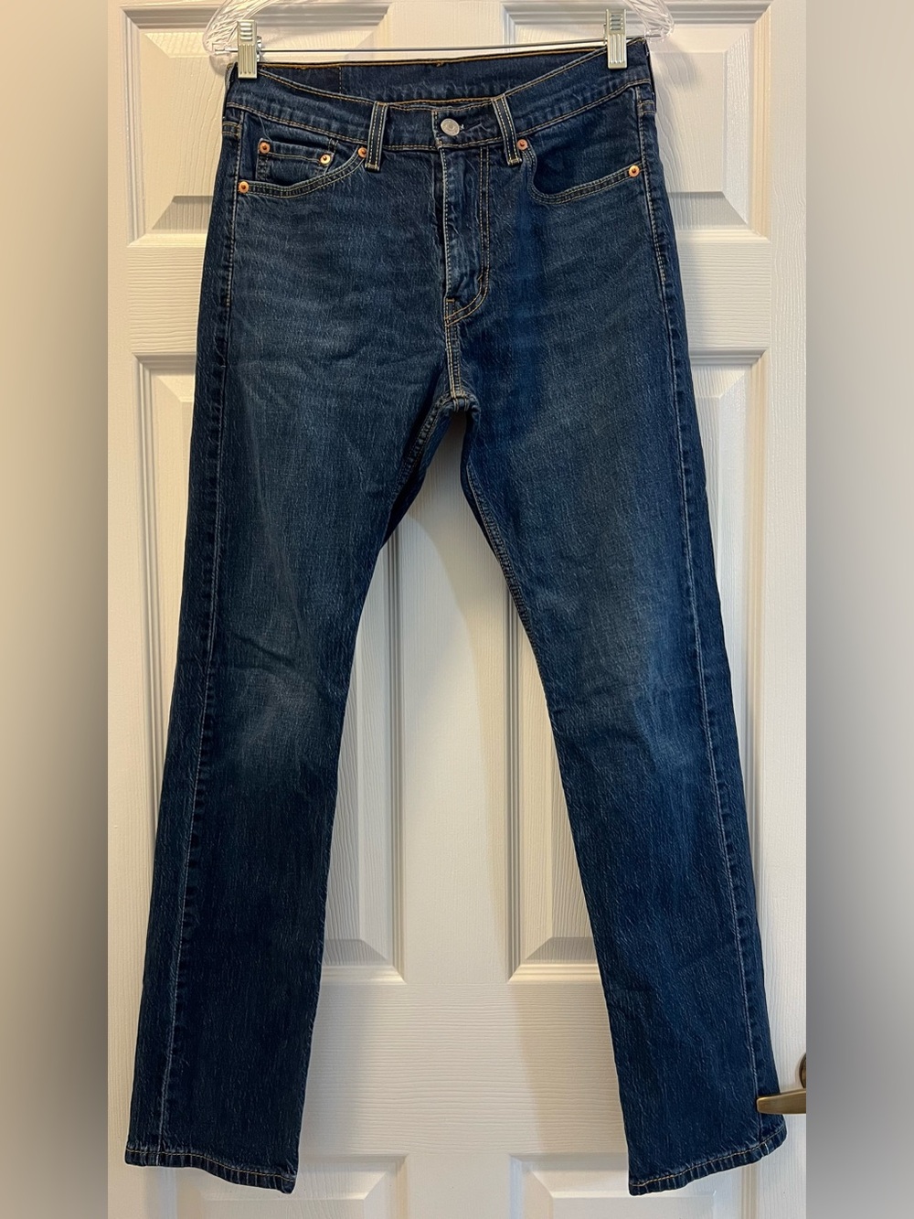Classic Men's Straight-Leg Jeans - Dark Blue, 30 x 32.